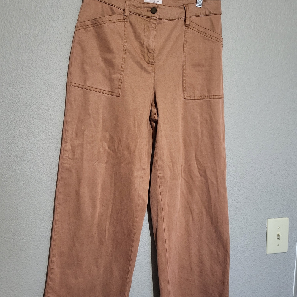 High-Rise Wide Leg Utility Pants - Rust